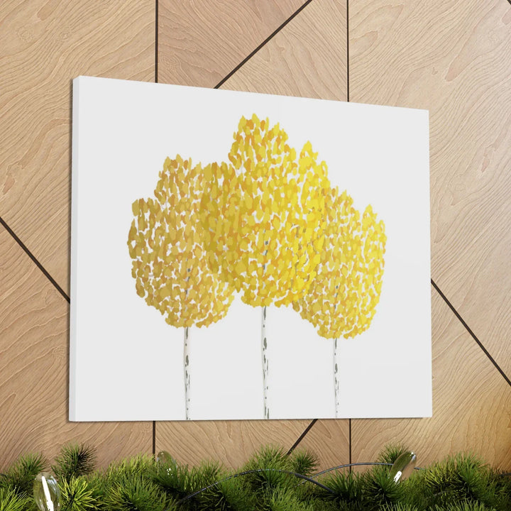 Fall Aspen Canvas - Stretched Cotton Canvas Art Print With Yellow Fall Foliage