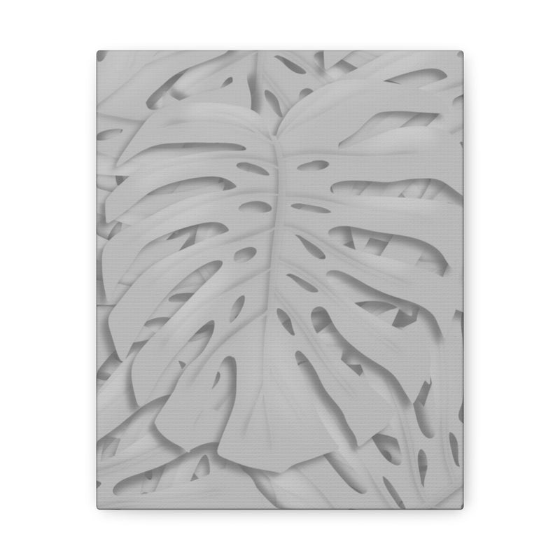 Soft Gray Monstera Canvas