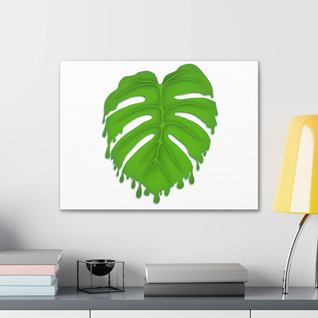 Melting Monstera Canvas | Large Botanical Canvas Art Print With Matte Finish