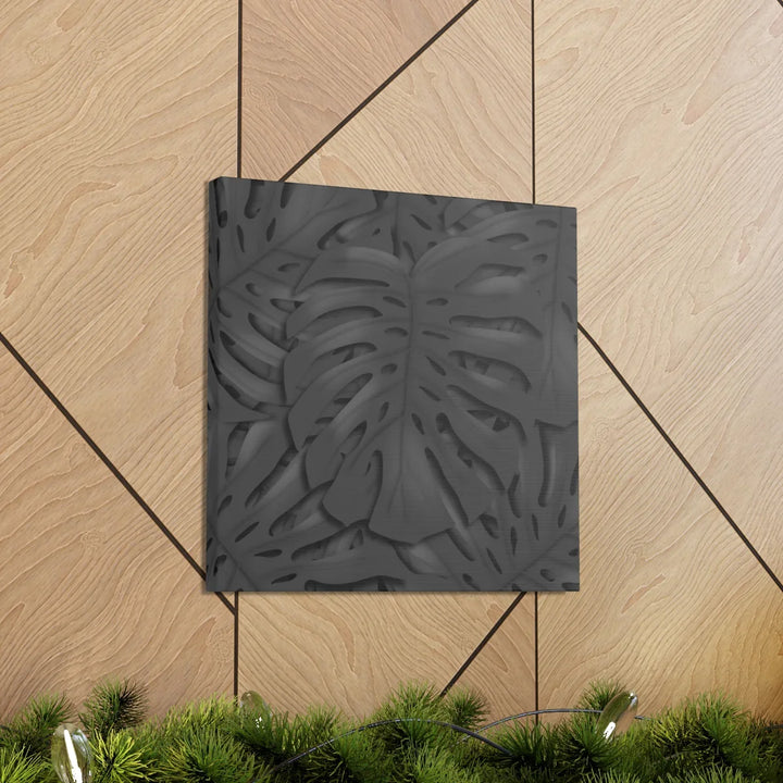 Monstera Canvas Art – Charcoal Leaf Canvas Art Print | Durable Matte Cotton Wall Decor