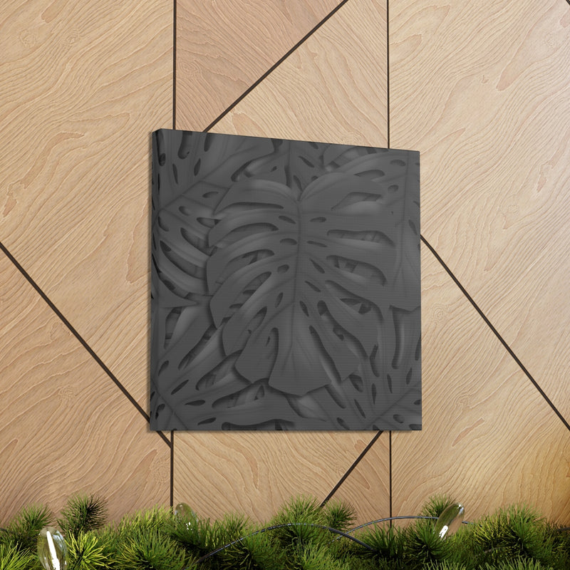 Charcoal Monstera Canvas