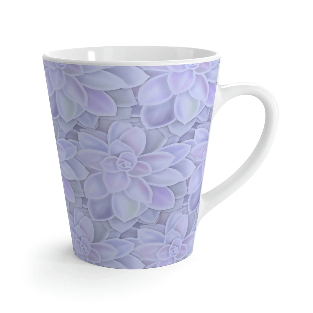 Succulent Mug - Purple Pastel Rosette Ceramic Coffee Cup with Easy Grip Handle