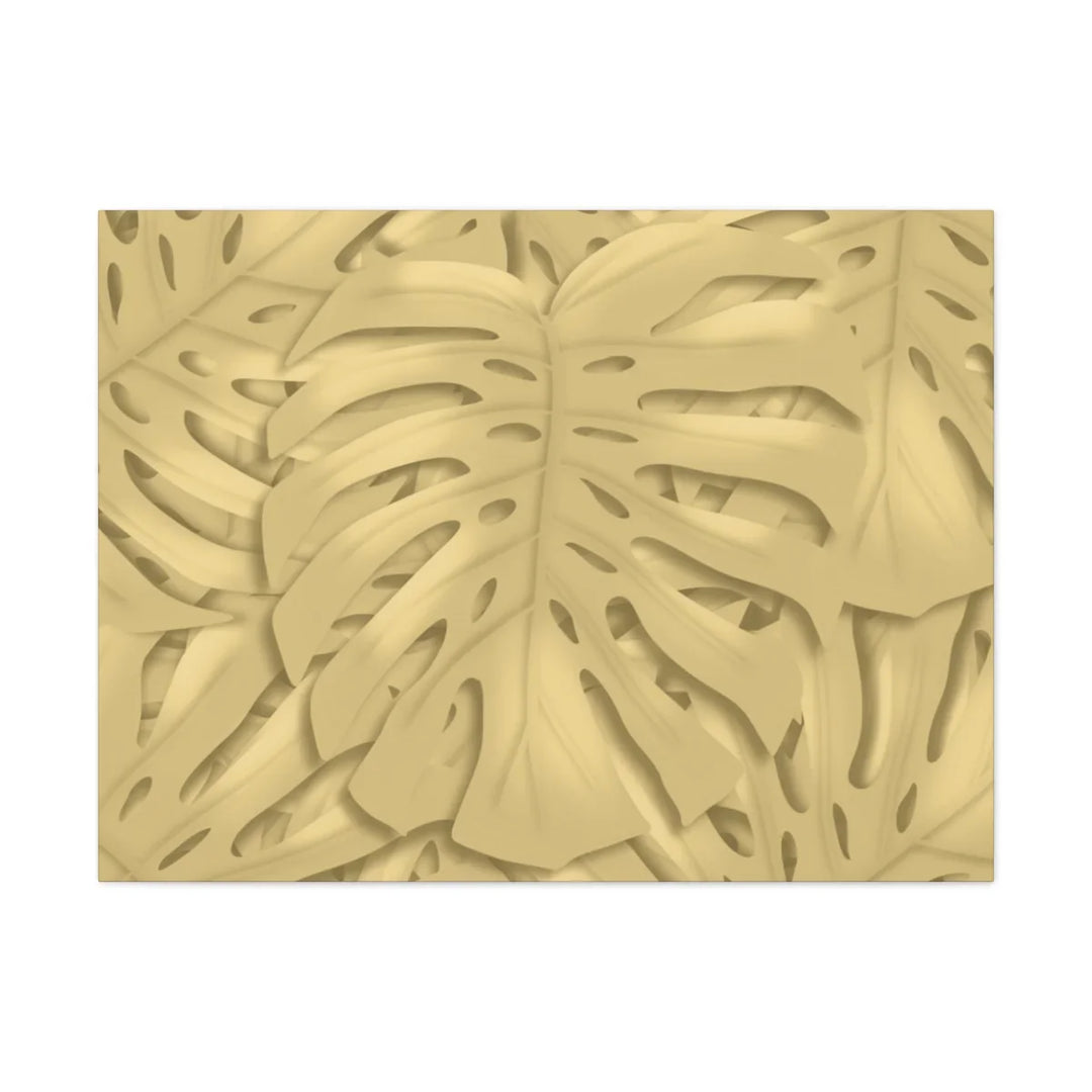 Golden Monstera Canvas - Indoor Wall Art | Durable Matte Finish Canvas Art Print