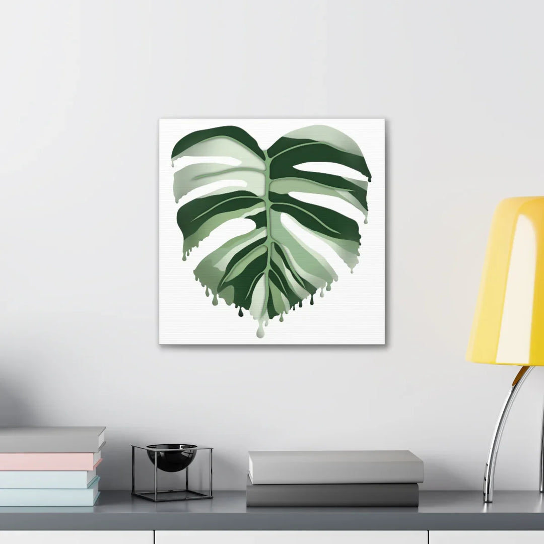 Melting Monstera Albo Canvas | Large Botanical Canvas Art Print With Matte Finish - Laura Christine Photography & Design