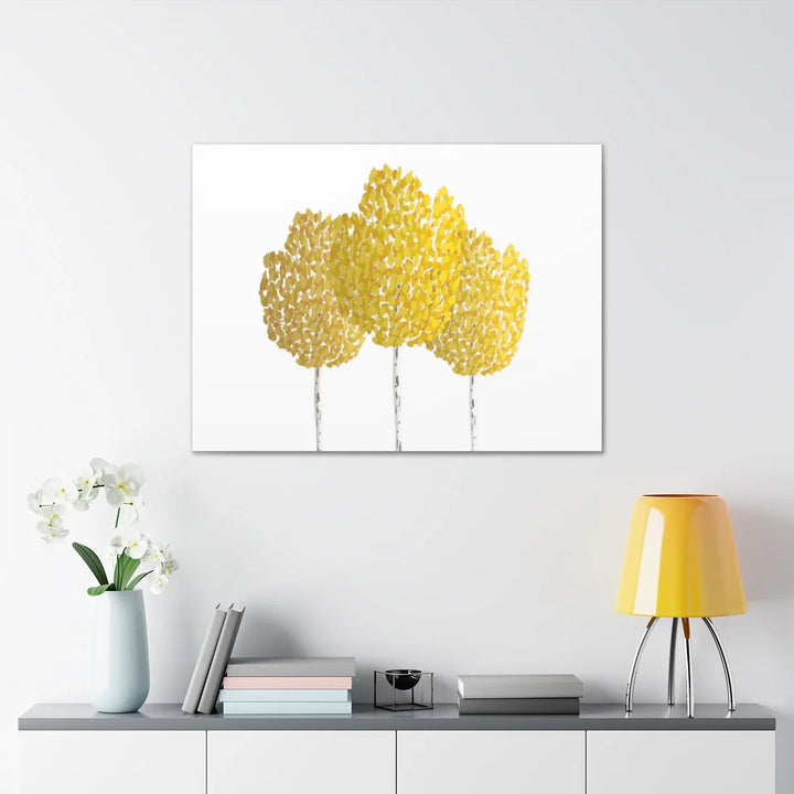 Fall Aspen Canvas - Stretched Cotton Canvas Art Print With Yellow Fall Foliage