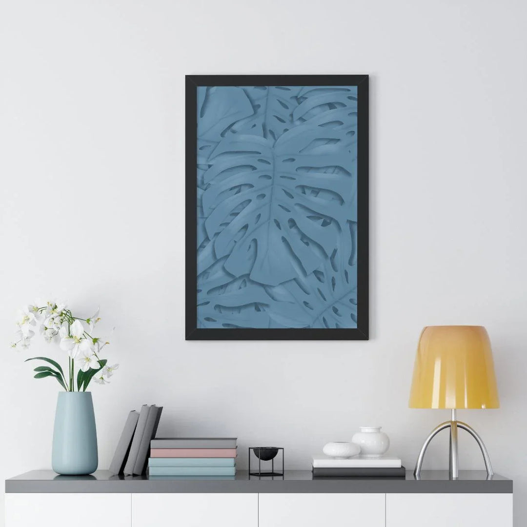Cerulean Blue Monstera Framed Print, Poster, Laura Christine Photography & Design, Framed, Home & Living, Indoor, Paper, Posters, Laura Christine Photography & Design, laurachristinedesign.com