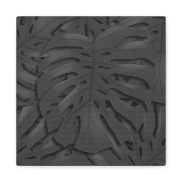 Monstera Canvas Art – Charcoal Leaf Canvas Art Print | Durable Matte Cotton Wall Decor