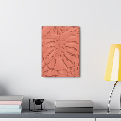 Coral Monstera Canvas