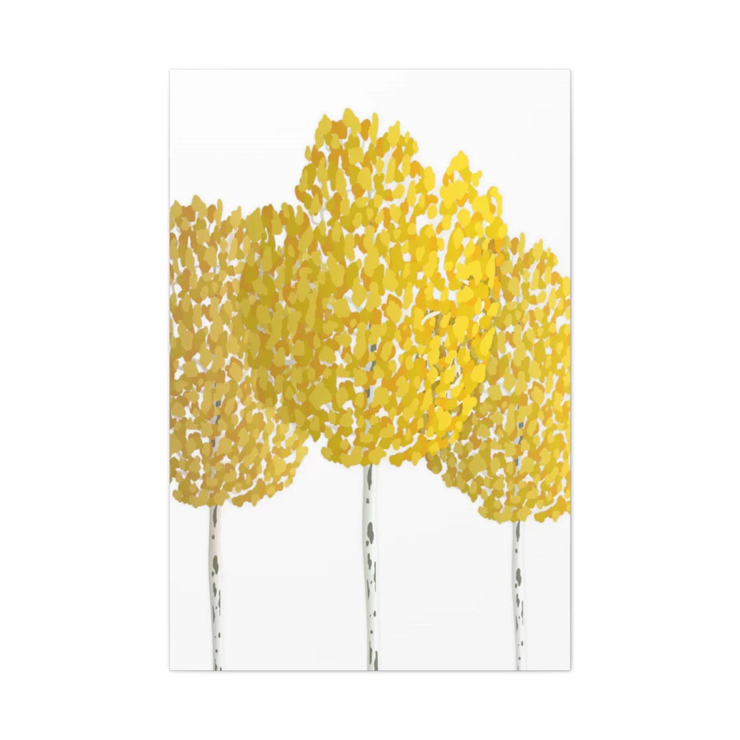 Fall Aspen Canvas - Stretched Cotton Canvas Art Print With Yellow Fall Foliage