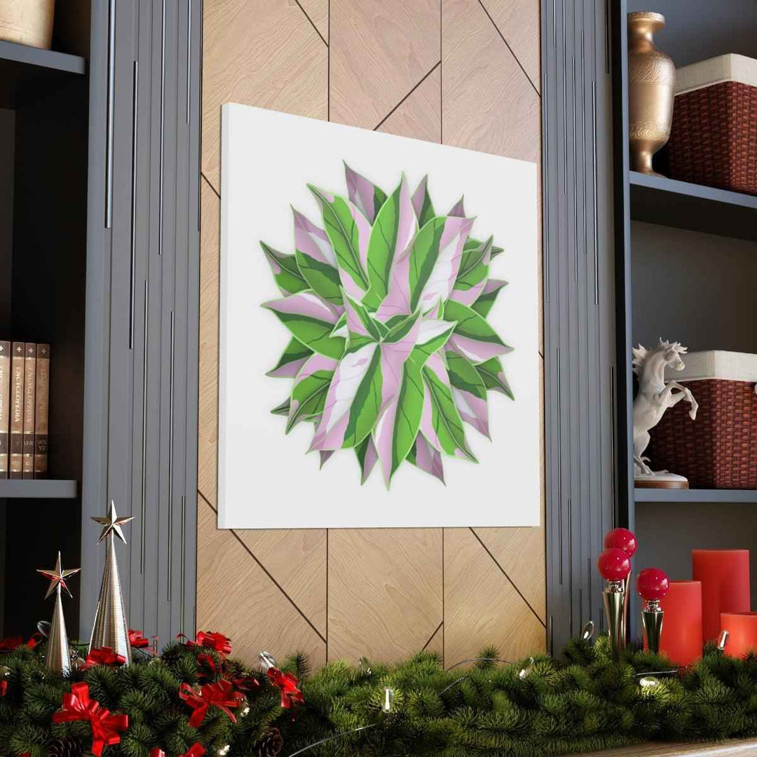 Tricolor Syngonium Canvas - Durable Canvas Art Print With Matte Finish & Botanical Design
