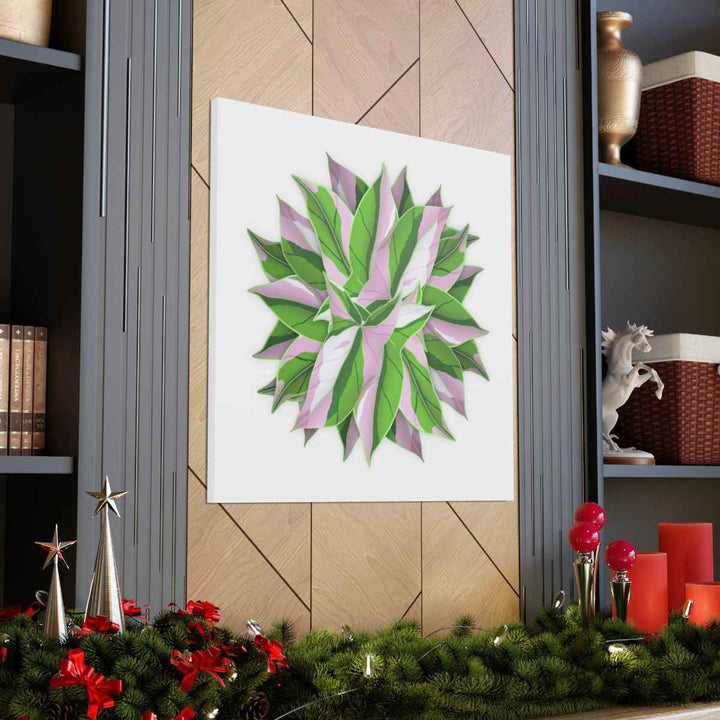 Tricolor Syngonium Canvas - Durable Canvas Art Print With Matte Finish & Botanical Design