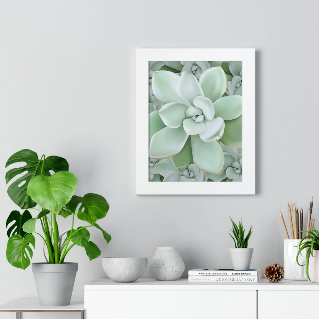 Pachyveria Haagei Succulent Pattern Framed Print, Poster, Printify, Framed, Home & Living, Indoor, Paper, Posters, Laura Christine Photography & Design, laurachristinedesign.com