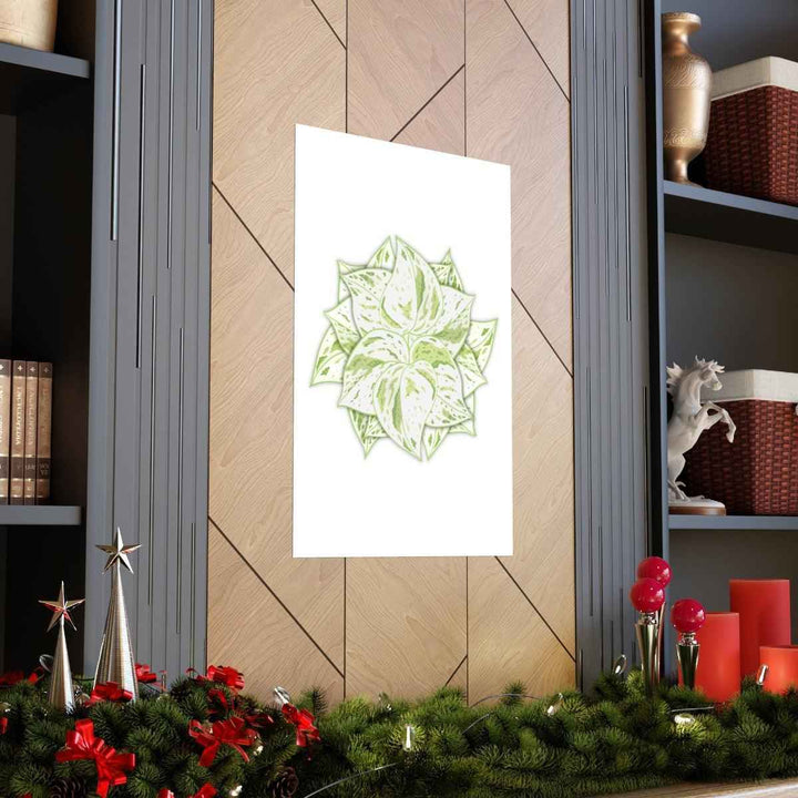 Snow Queen Pothos Print – Variegated Pothos Art on Museum Grade Paper Unframed