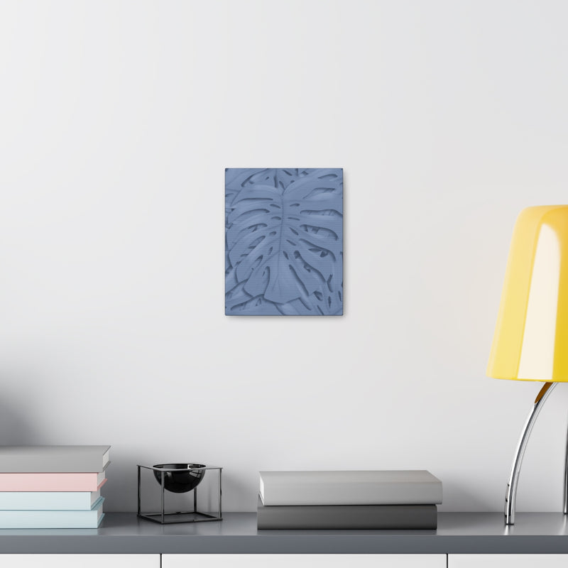 Slate Blue Monstera Canvas