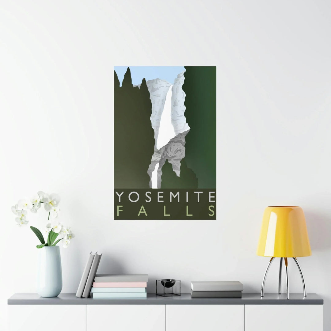 Yosemite Falls Minimalist Print, Poster, Printify, Back to School, Home & Living, Indoor, Matte, Paper, Posters, Valentine's Day promotion, Laura Christine Photography & Design, laurachristinedesign.com