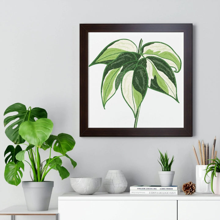 Philodendron 'Cream Splash' Framed Print, Poster, Printify, Framed, Home & Living, Indoor, Paper, Posters, Laura Christine Photography & Design, laurachristinedesign.com