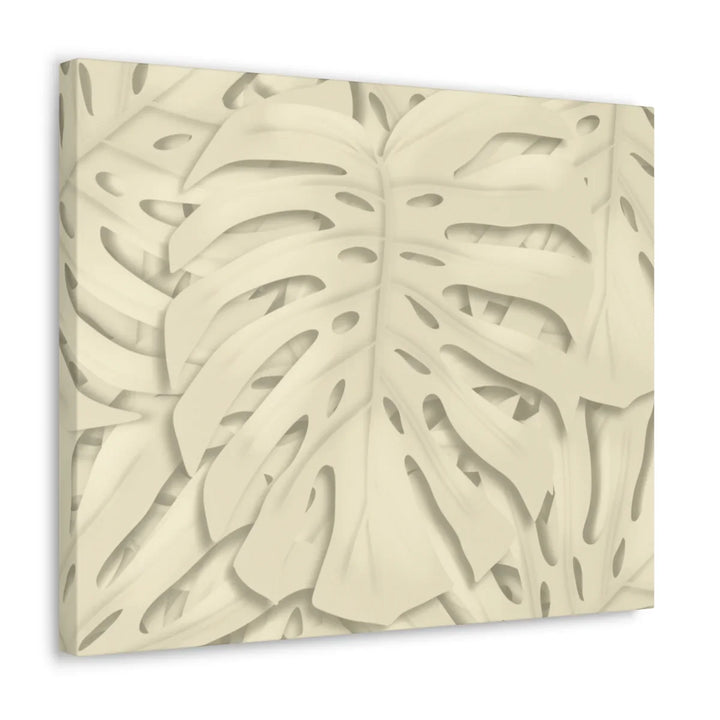 Monstera Canvas Print – Durable Cotton Stretched Canvas Art Print | Beige Botanical Wall Decor