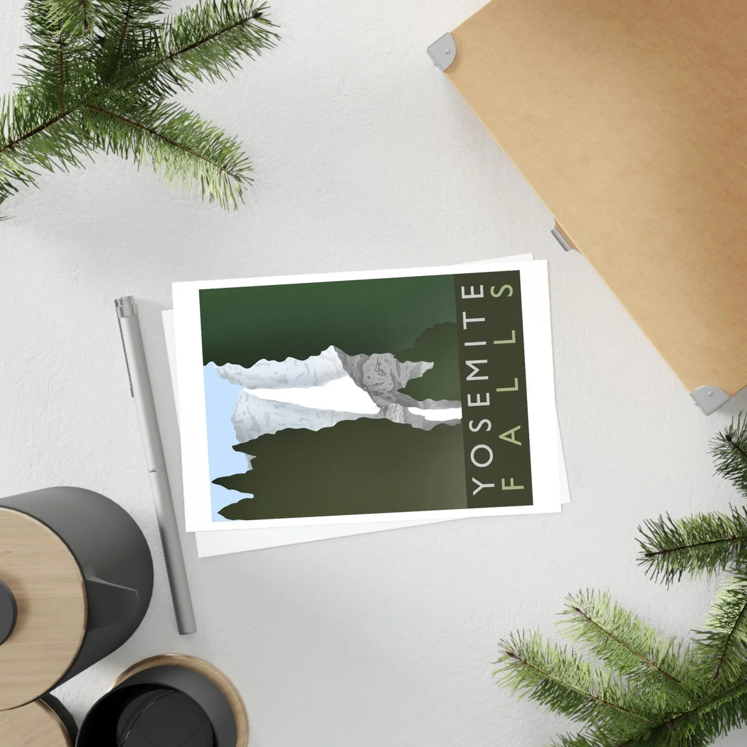 Yosemite Falls Minimalist Postcard, 10-pack, Paper products, Printify, Back to School, Home & Living, Indoor, Matte, Paper, Posters, Laura Christine Photography & Design, laurachristinedesign.com