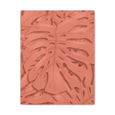 Coral Monstera Canvas