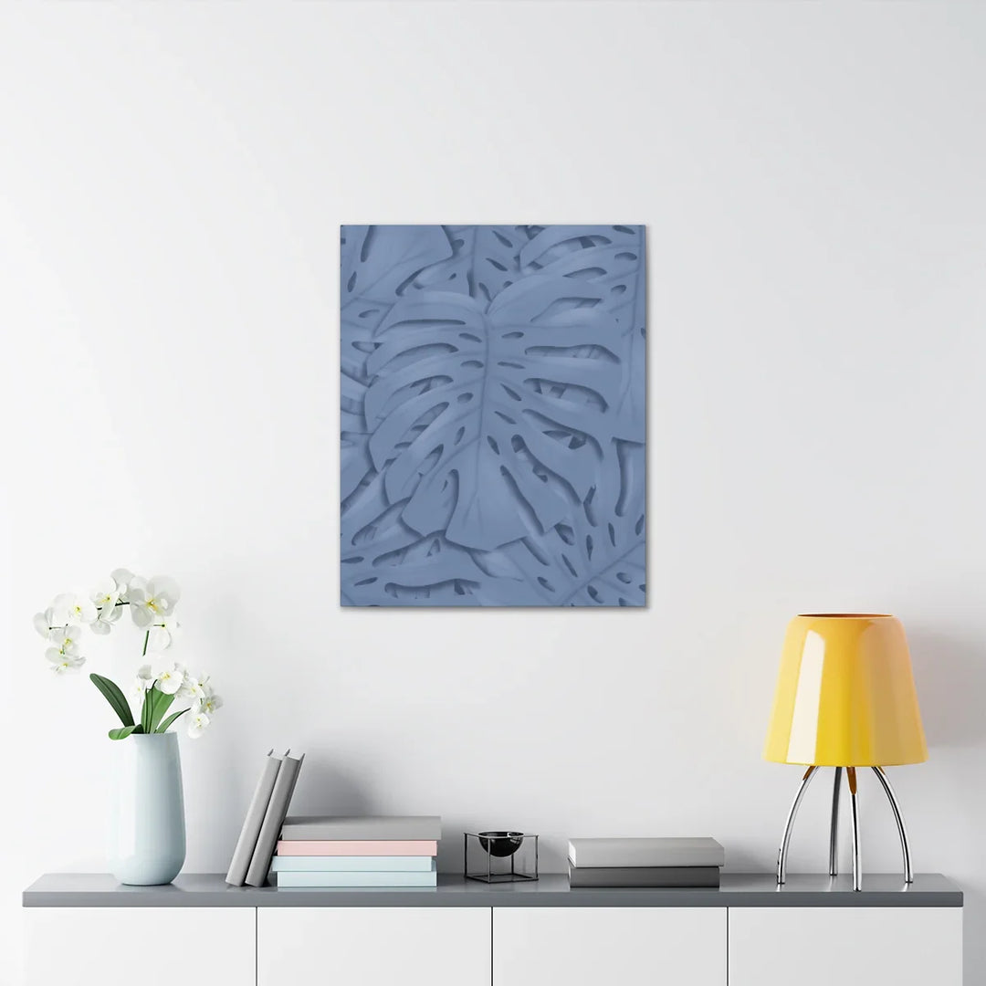 Monstera Canvas Art – Blue Monstera Print | Durable Matte Canvas Art Print