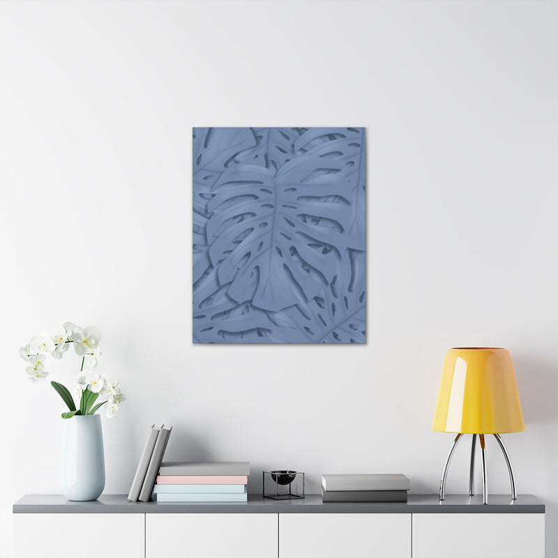 Slate Blue Monstera Canvas