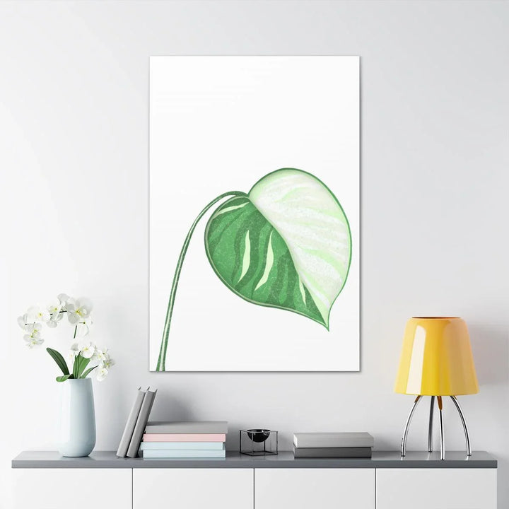 Monstera Albo Canvas | Large Tropical Leaf Artwork - Matte Finish Canvas Art Print - Laura Christine Photography & Design