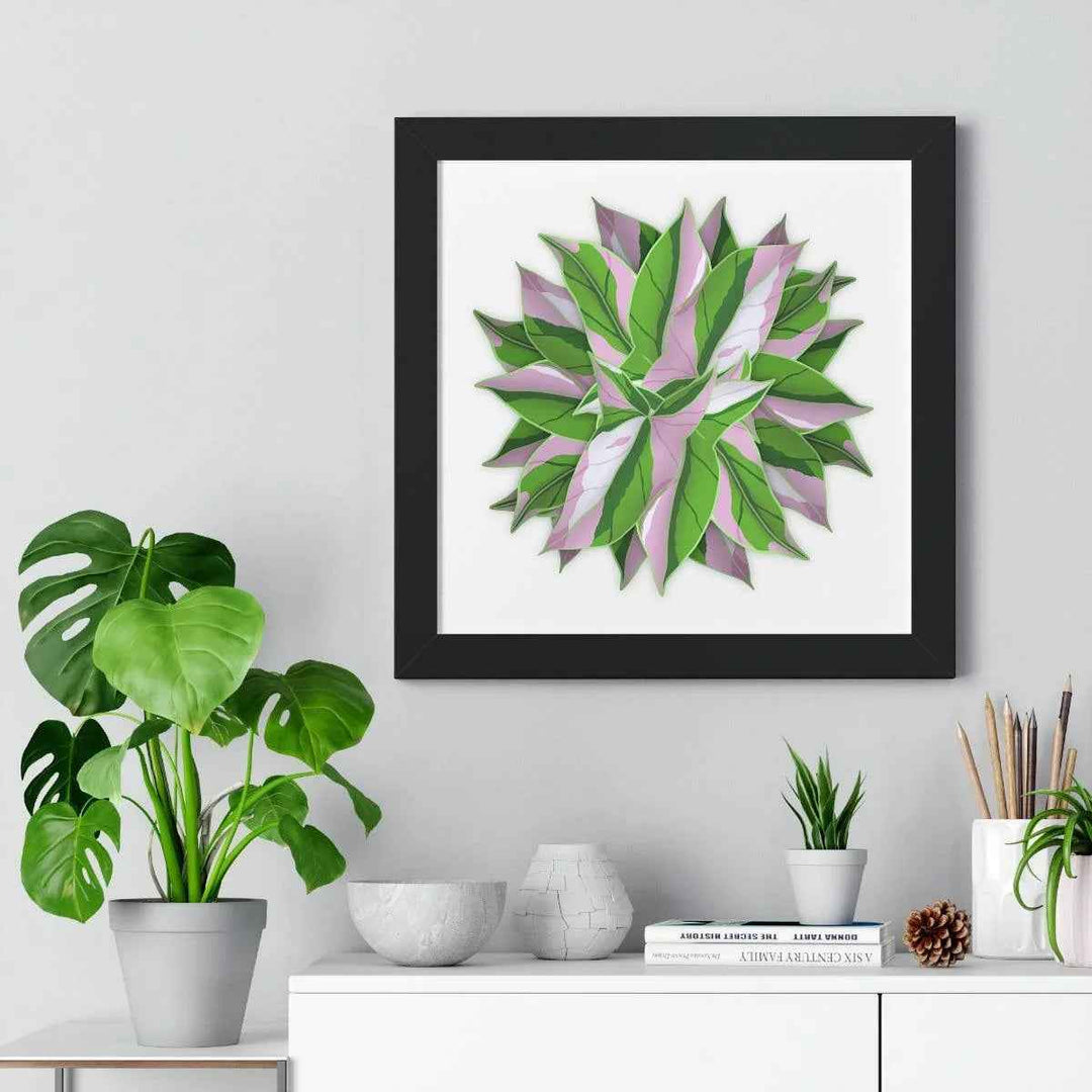 Syngonium Tricolor Print - Framed Botanical Art With Matte Finish & Acrylic Cover