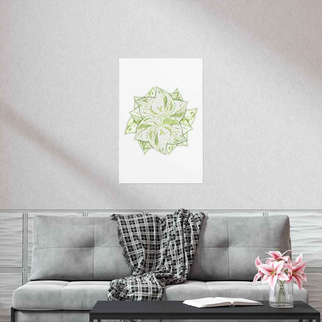 Snow Queen Pothos Print – Variegated Pothos Art on Museum Grade Paper Unframed