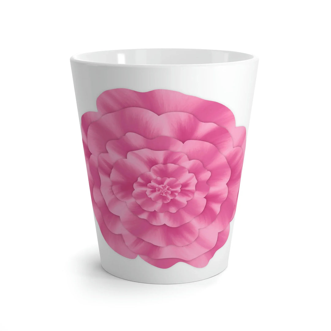 Peony Flower Mug – 12 oz White Ceramic Coffee Mug With Floral Pattern