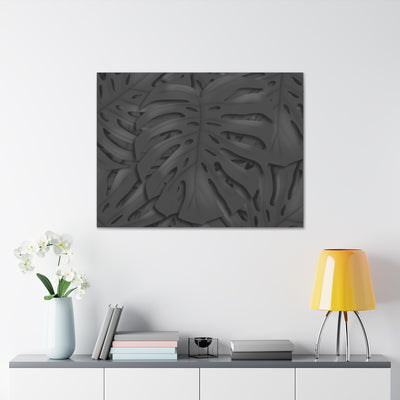 Charcoal Monstera Canvas