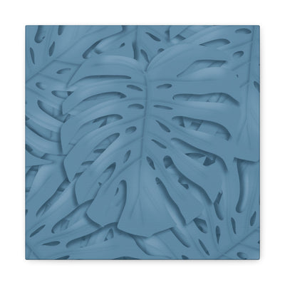 Cerulean Blue Monstera Canvas