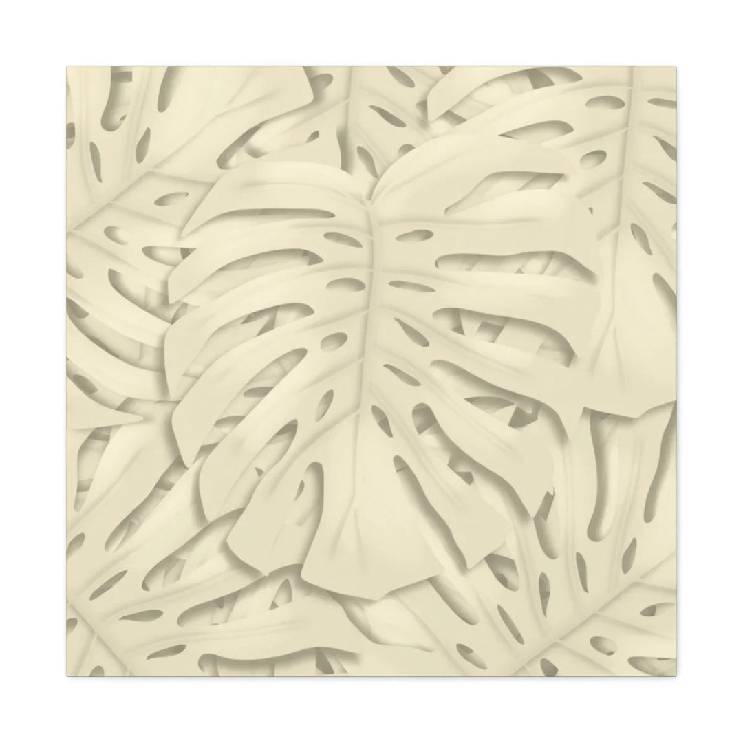 Monstera Canvas Print – Durable Cotton Stretched Canvas Art Print | Beige Botanical Wall Decor