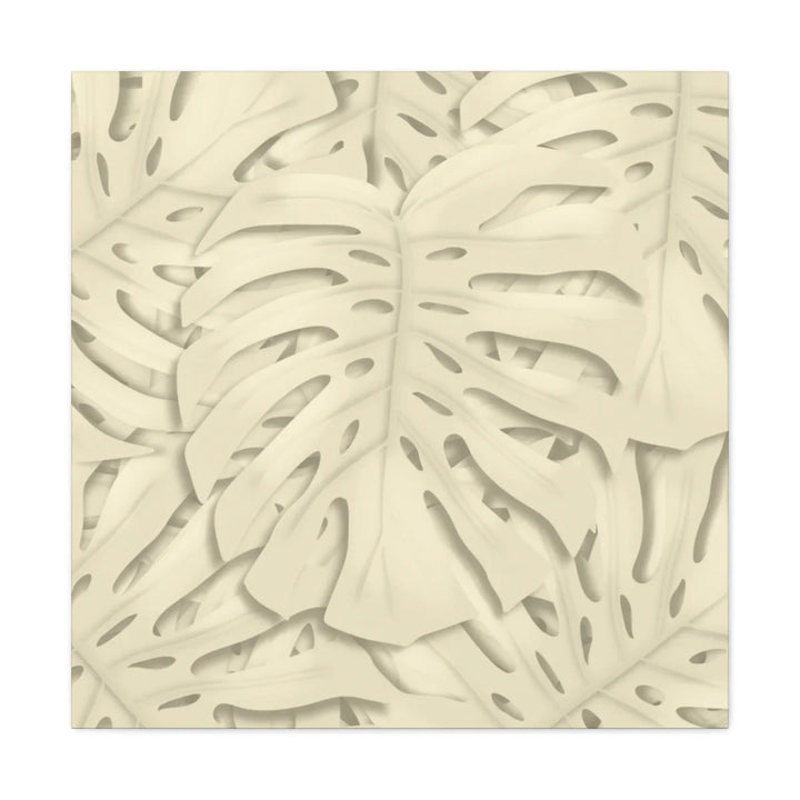 Monstera Canvas Print – Durable Cotton Stretched Canvas Art Print | Beige Botanical Wall Decor