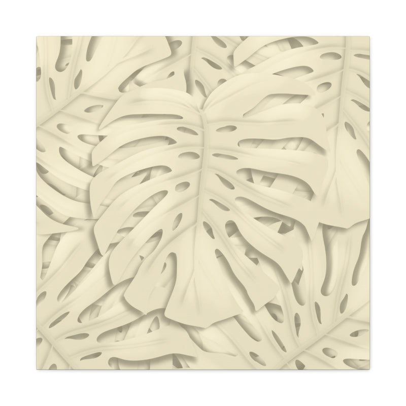 Soft Beige Monstera Canvas