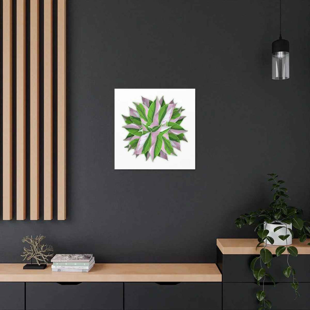 Tricolor Syngonium Canvas - Durable Canvas Art Print With Matte Finish & Botanical Design