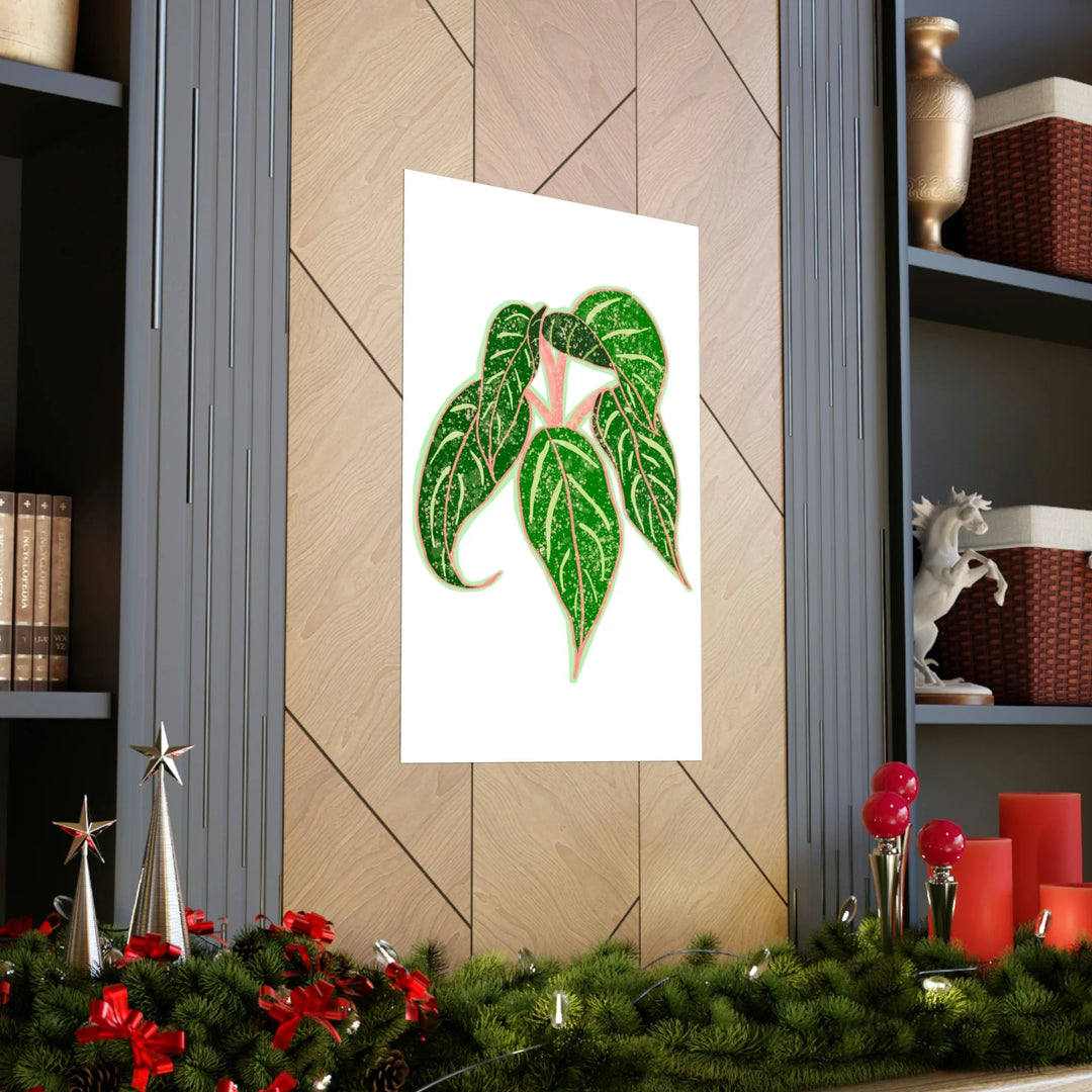 Aglaonema Art Print – Sparkling Sarah Botanical Wall Art | Museum Grade Paper Unframed