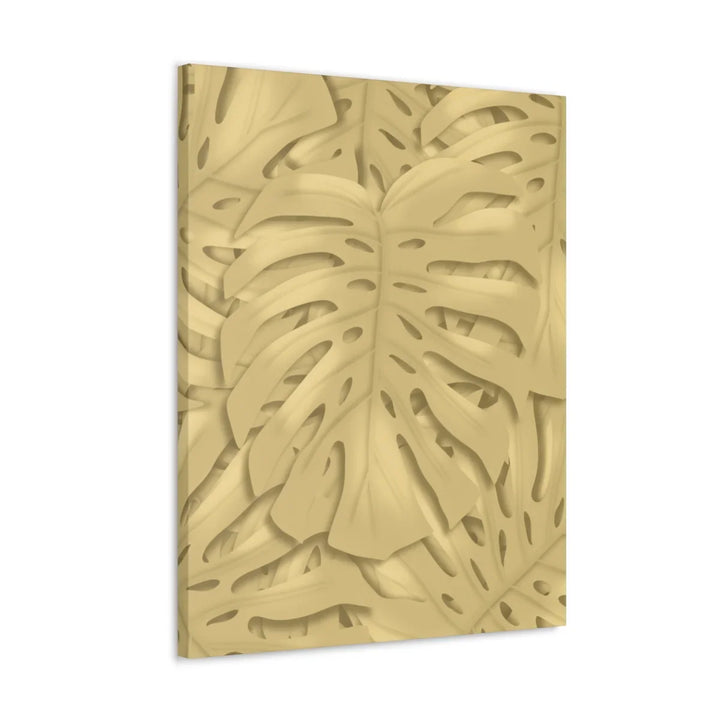 Golden Monstera Canvas - Indoor Wall Art | Durable Matte Finish Canvas Art Print