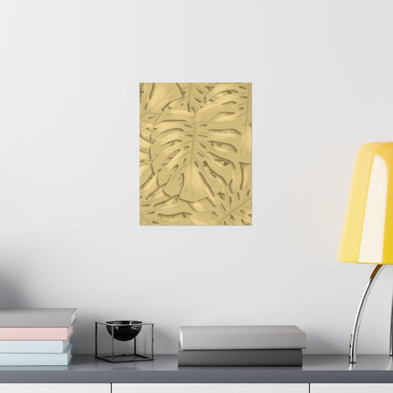 Golden Monstera Pattern Print, Poster, Laura Christine Photography & Design, Back to School, Home & Living, Indoor, Matte, Paper, Posters, Valentine&