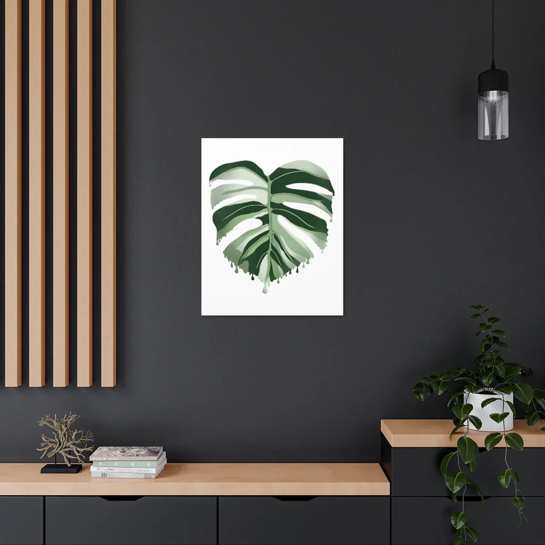 Melting Monstera Albo Canvas | Large Botanical Canvas Art Print With Matte Finish - Laura Christine Photography & Design
