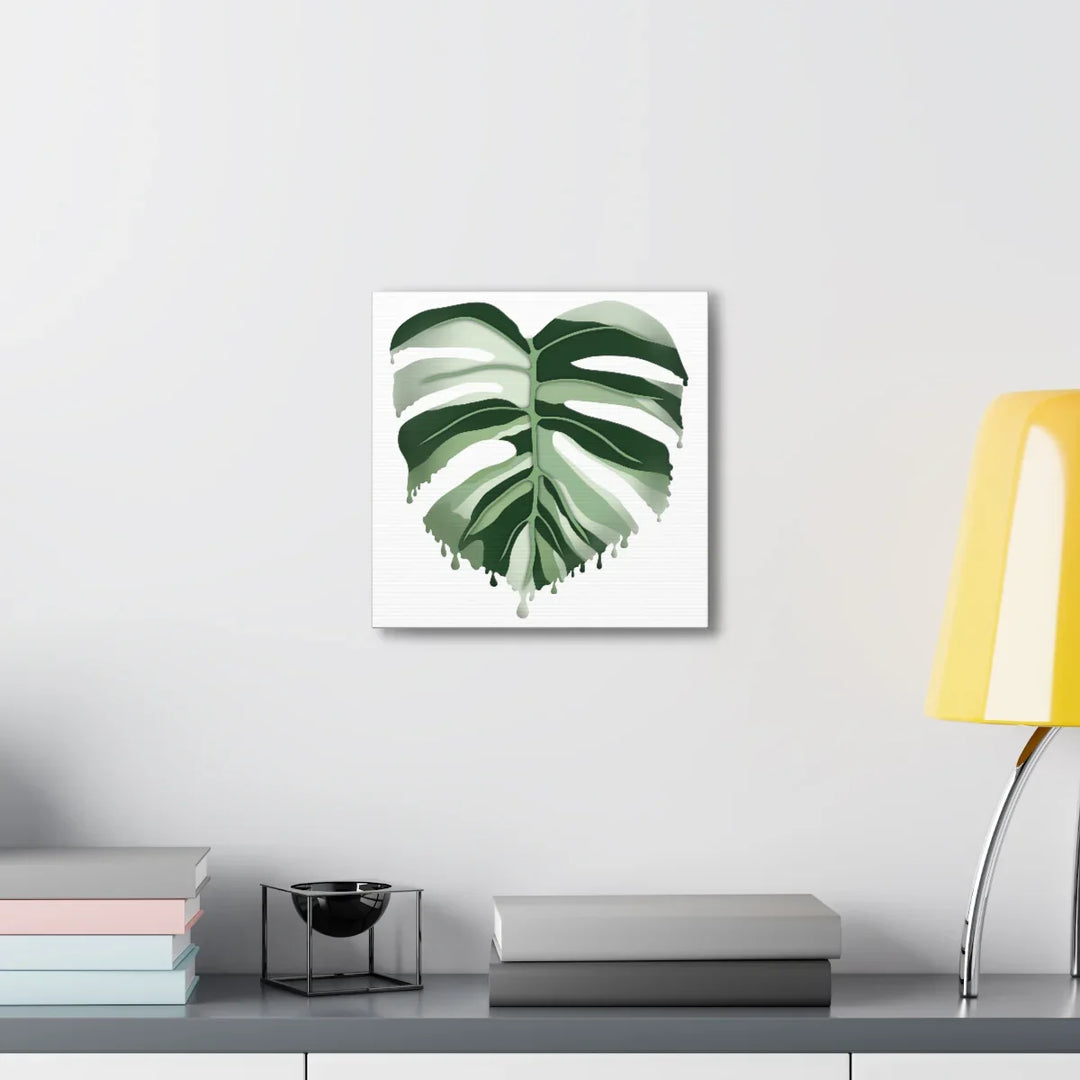 Melting Monstera Albo Canvas | Large Botanical Canvas Art Print With Matte Finish - Laura Christine Photography & Design