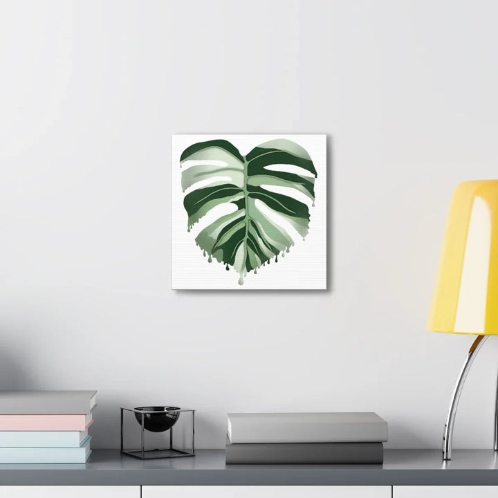 Melting Monstera Albo Canvas | Large Botanical Canvas Art Print With Matte Finish - Laura Christine Photography & Design