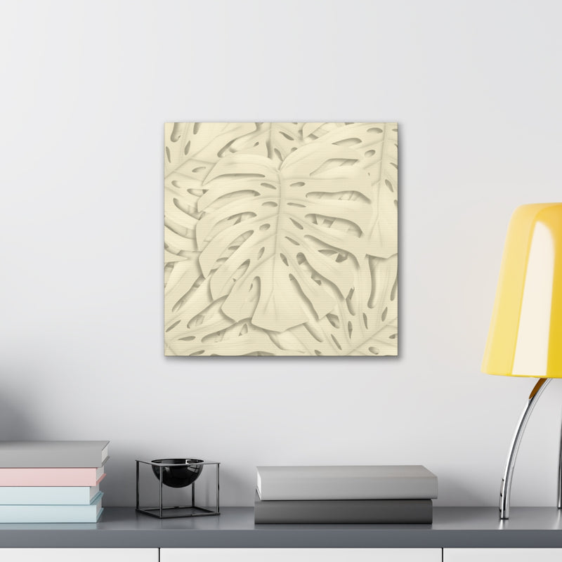 Soft Beige Monstera Canvas