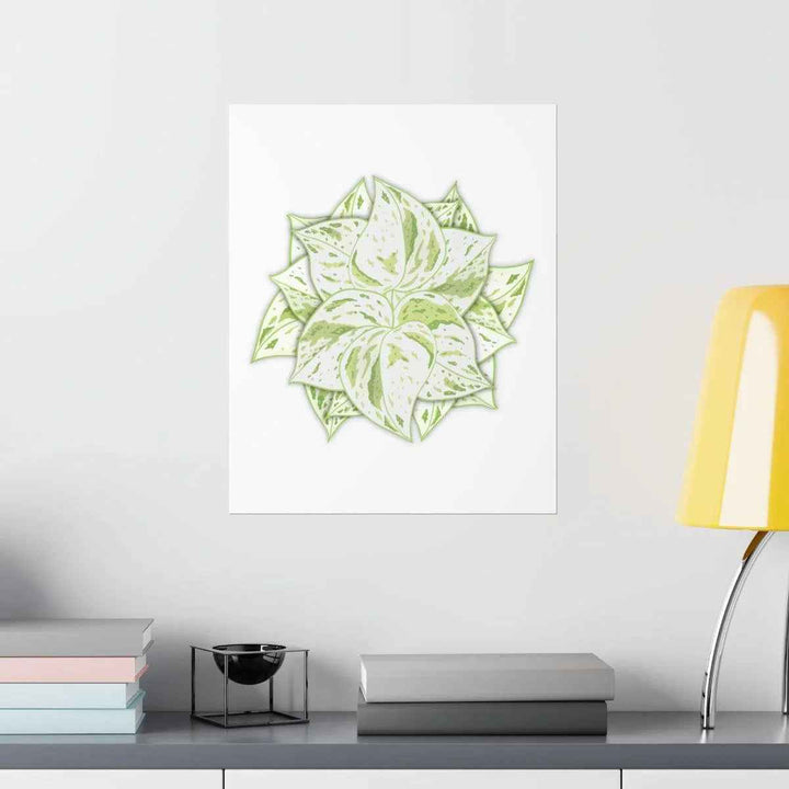 Snow Queen Pothos Print – Variegated Pothos Art on Museum Grade Paper Unframed