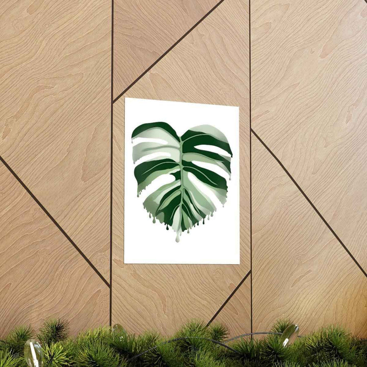 Melting Monstera Albo Print - Fine Art Poster | Botanical Wall Art on Matte Paper Unframed