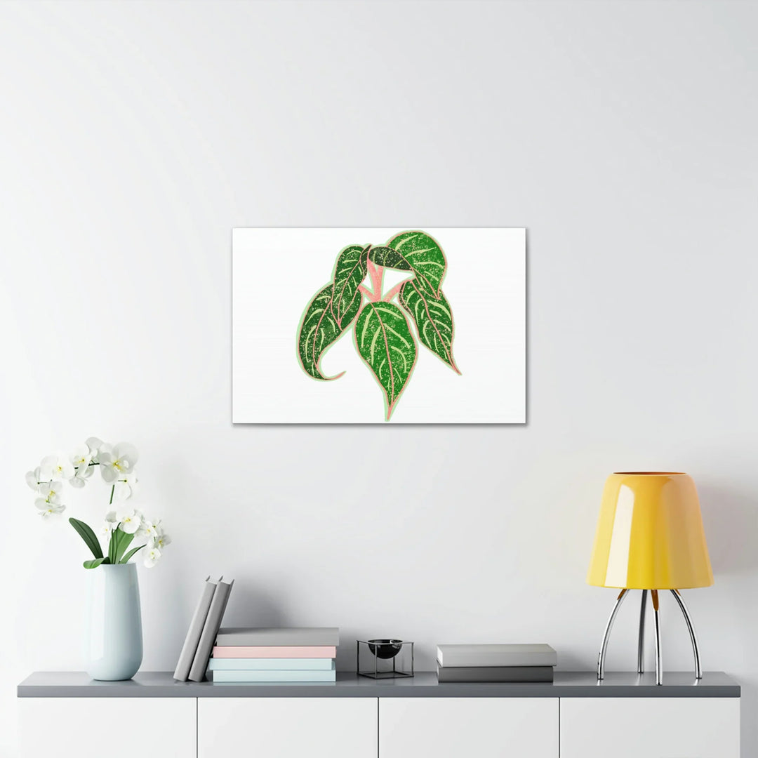 Aglaonema Plant Canvas | Sparkling Plant Artwork - Colorfast Canvas Art Print Decor