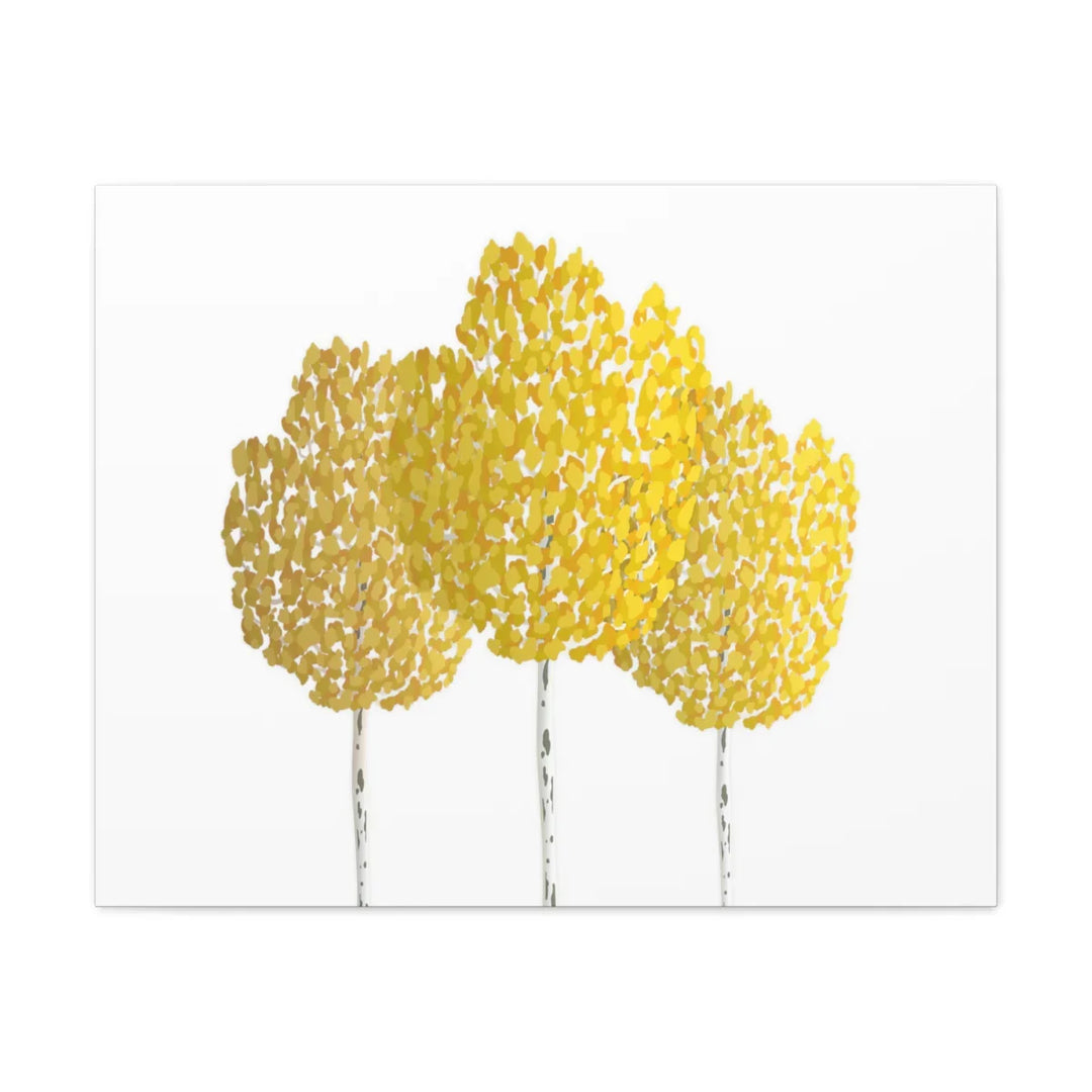 Fall Aspen Canvas - Stretched Cotton Canvas Art Print With Yellow Fall Foliage