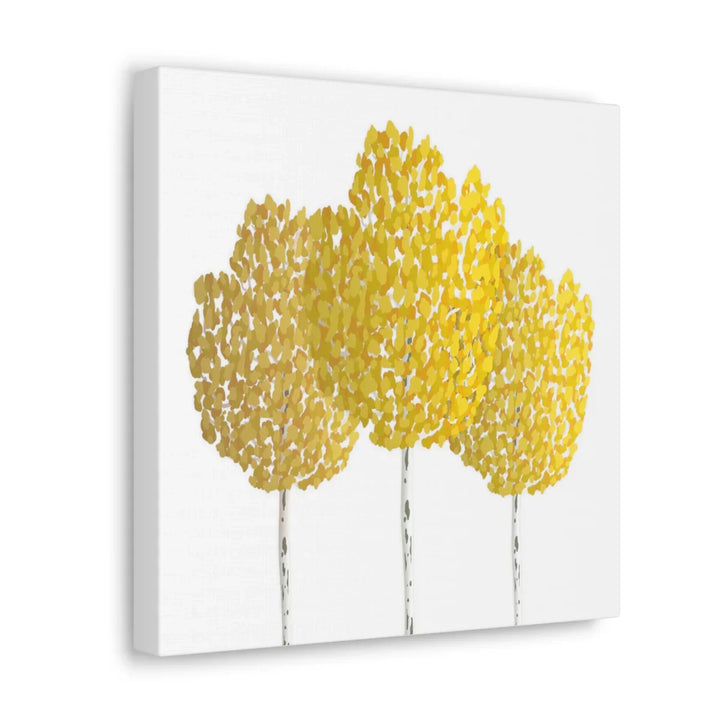 Fall Aspen Canvas - Stretched Cotton Canvas Art Print With Yellow Fall Foliage