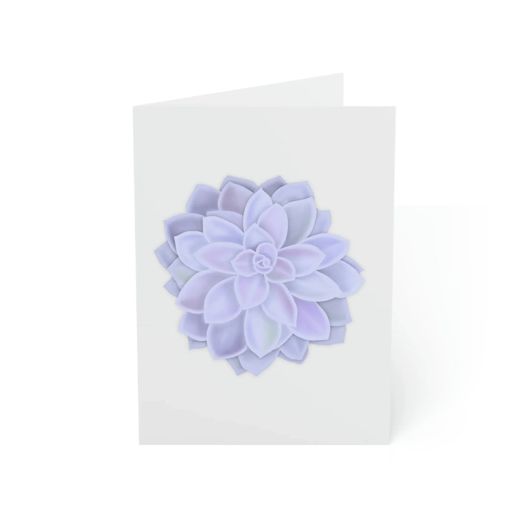 Succulent Greeting Card – Pastel Purple Rosette Botanical Art on Matte Finish Paper
