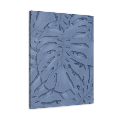 Slate Blue Monstera Canvas