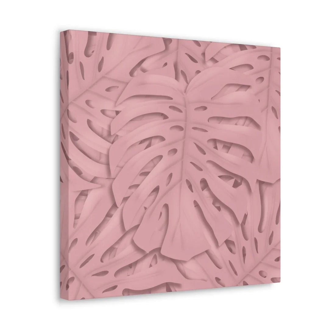 Monstera Canvas Art | Pink Wall Art - Botanical Wall Decor on Stretched Cotton Canvas Print
